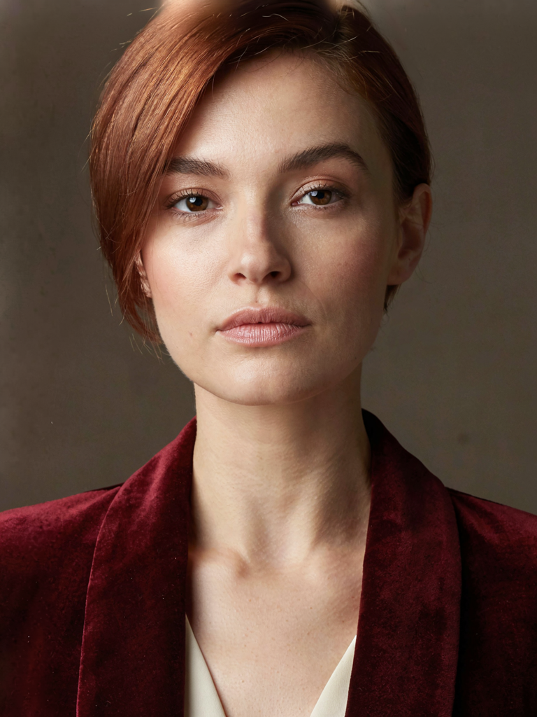 Screen Lead Portrait, Caucasian Woman With Auburn Hair example preview