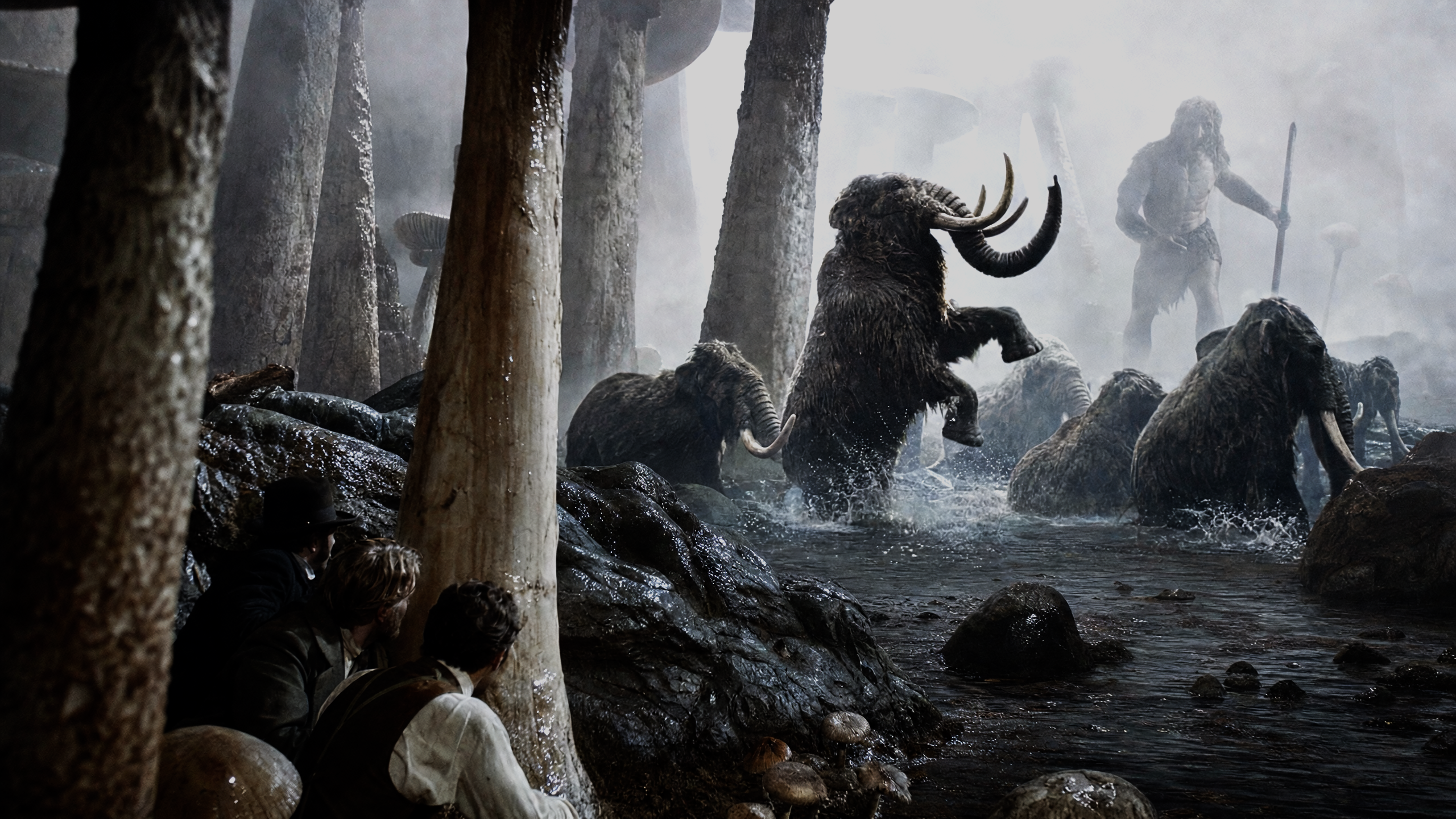 Mastodons in an underground forest example preview